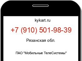 Информация о номере телефона +7 (910) 501-98-39: регион, оператор