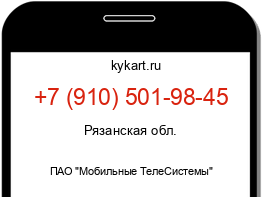 Информация о номере телефона +7 (910) 501-98-45: регион, оператор