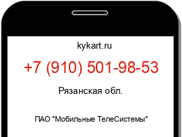 Информация о номере телефона +7 (910) 501-98-53: регион, оператор