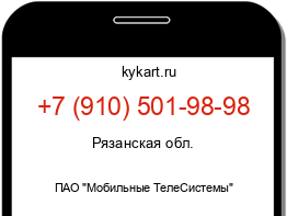 Информация о номере телефона +7 (910) 501-98-98: регион, оператор