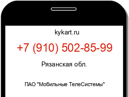 Информация о номере телефона +7 (910) 502-85-99: регион, оператор