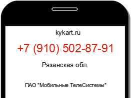 Информация о номере телефона +7 (910) 502-87-91: регион, оператор