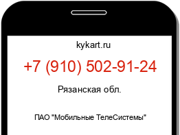 Информация о номере телефона +7 (910) 502-91-24: регион, оператор