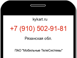 Информация о номере телефона +7 (910) 502-91-81: регион, оператор