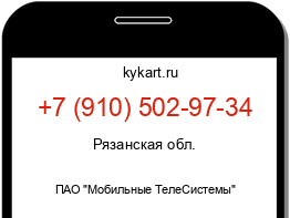 Информация о номере телефона +7 (910) 502-97-34: регион, оператор