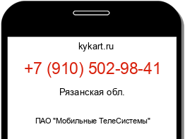 Информация о номере телефона +7 (910) 502-98-41: регион, оператор