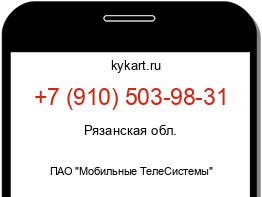 Информация о номере телефона +7 (910) 503-98-31: регион, оператор