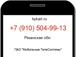 Информация о номере телефона +7 (910) 504-99-13: регион, оператор