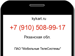 Информация о номере телефона +7 (910) 508-99-17: регион, оператор