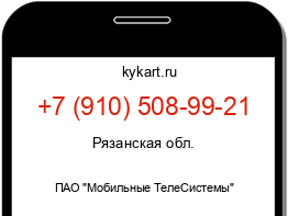 Информация о номере телефона +7 (910) 508-99-21: регион, оператор