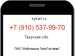 Информация о номере телефона +7 (910) 537-99-70: регион, оператор