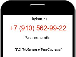 Информация о номере телефона +7 (910) 562-99-22: регион, оператор