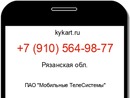 Информация о номере телефона +7 (910) 564-98-77: регион, оператор