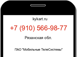 Информация о номере телефона +7 (910) 566-98-77: регион, оператор