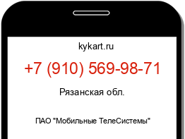 Информация о номере телефона +7 (910) 569-98-71: регион, оператор