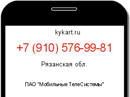 Информация о номере телефона +7 (910) 576-99-81: регион, оператор