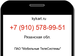 Информация о номере телефона +7 (910) 578-99-51: регион, оператор