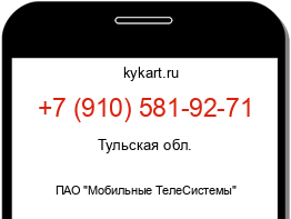 Информация о номере телефона +7 (910) 581-92-71: регион, оператор