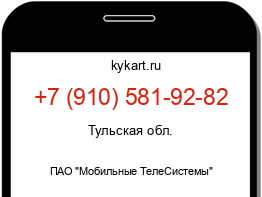 Информация о номере телефона +7 (910) 581-92-82: регион, оператор