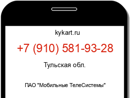 Информация о номере телефона +7 (910) 581-93-28: регион, оператор