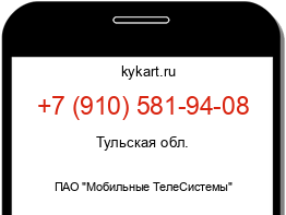 Информация о номере телефона +7 (910) 581-94-08: регион, оператор