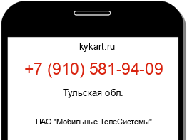 Информация о номере телефона +7 (910) 581-94-09: регион, оператор