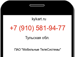 Информация о номере телефона +7 (910) 581-94-77: регион, оператор