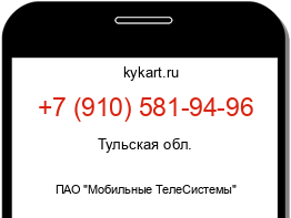 Информация о номере телефона +7 (910) 581-94-96: регион, оператор