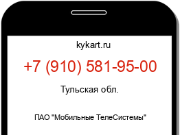 Информация о номере телефона +7 (910) 581-95-00: регион, оператор