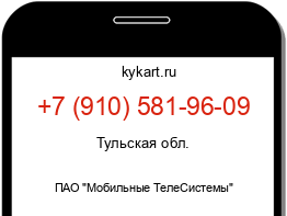 Информация о номере телефона +7 (910) 581-96-09: регион, оператор