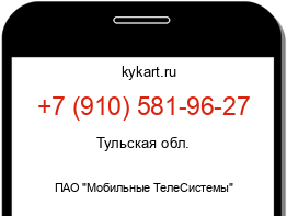 Информация о номере телефона +7 (910) 581-96-27: регион, оператор