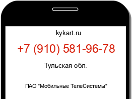 Информация о номере телефона +7 (910) 581-96-78: регион, оператор