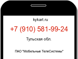Информация о номере телефона +7 (910) 581-99-24: регион, оператор
