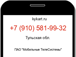 Информация о номере телефона +7 (910) 581-99-32: регион, оператор