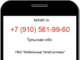 Информация о номере телефона +7 (910) 581-99-60: регион, оператор