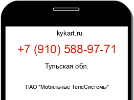 Информация о номере телефона +7 (910) 588-97-71: регион, оператор