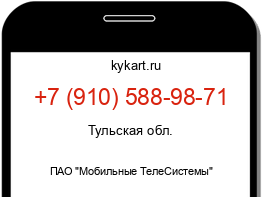 Информация о номере телефона +7 (910) 588-98-71: регион, оператор