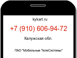 Информация о номере телефона +7 (910) 606-94-72: регион, оператор