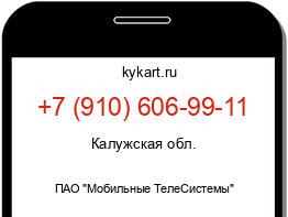 Информация о номере телефона +7 (910) 606-99-11: регион, оператор