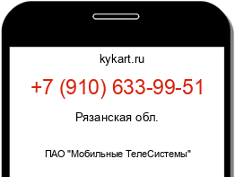 Информация о номере телефона +7 (910) 633-99-51: регион, оператор