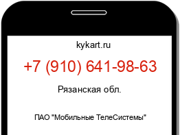 Информация о номере телефона +7 (910) 641-98-63: регион, оператор