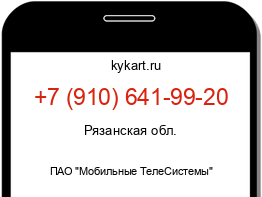 Информация о номере телефона +7 (910) 641-99-20: регион, оператор