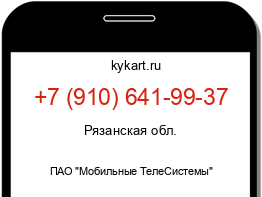 Информация о номере телефона +7 (910) 641-99-37: регион, оператор