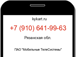 Информация о номере телефона +7 (910) 641-99-63: регион, оператор