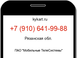 Информация о номере телефона +7 (910) 641-99-88: регион, оператор