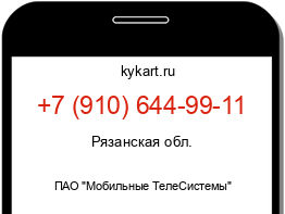 Информация о номере телефона +7 (910) 644-99-11: регион, оператор