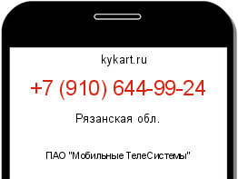 Информация о номере телефона +7 (910) 644-99-24: регион, оператор