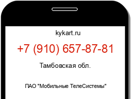 Информация о номере телефона +7 (910) 657-87-81: регион, оператор