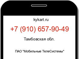 Информация о номере телефона +7 (910) 657-90-49: регион, оператор