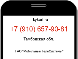 Информация о номере телефона +7 (910) 657-90-81: регион, оператор